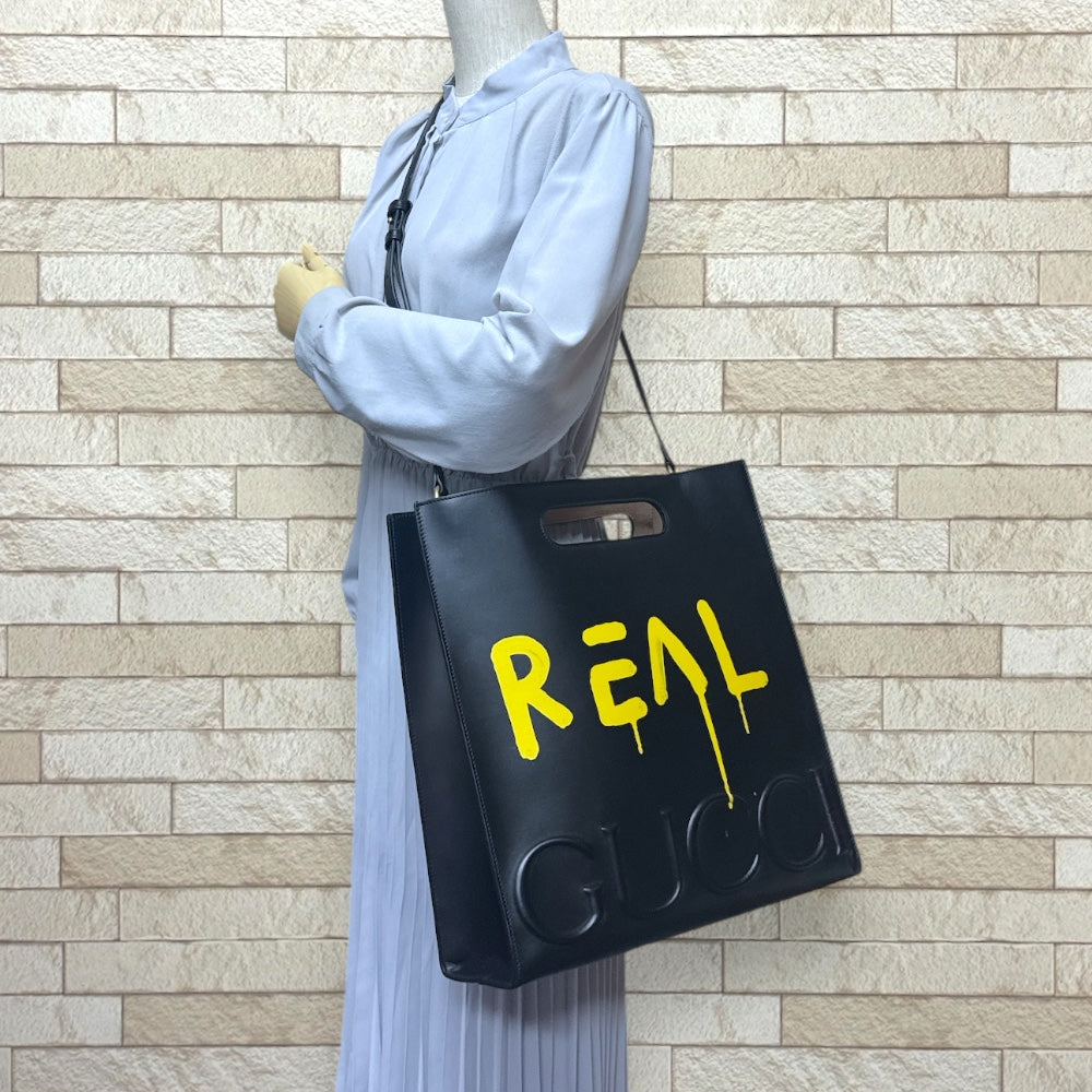 GUCCI Ghost Shoulder Bag Leather Black Unisex Used – 【公式