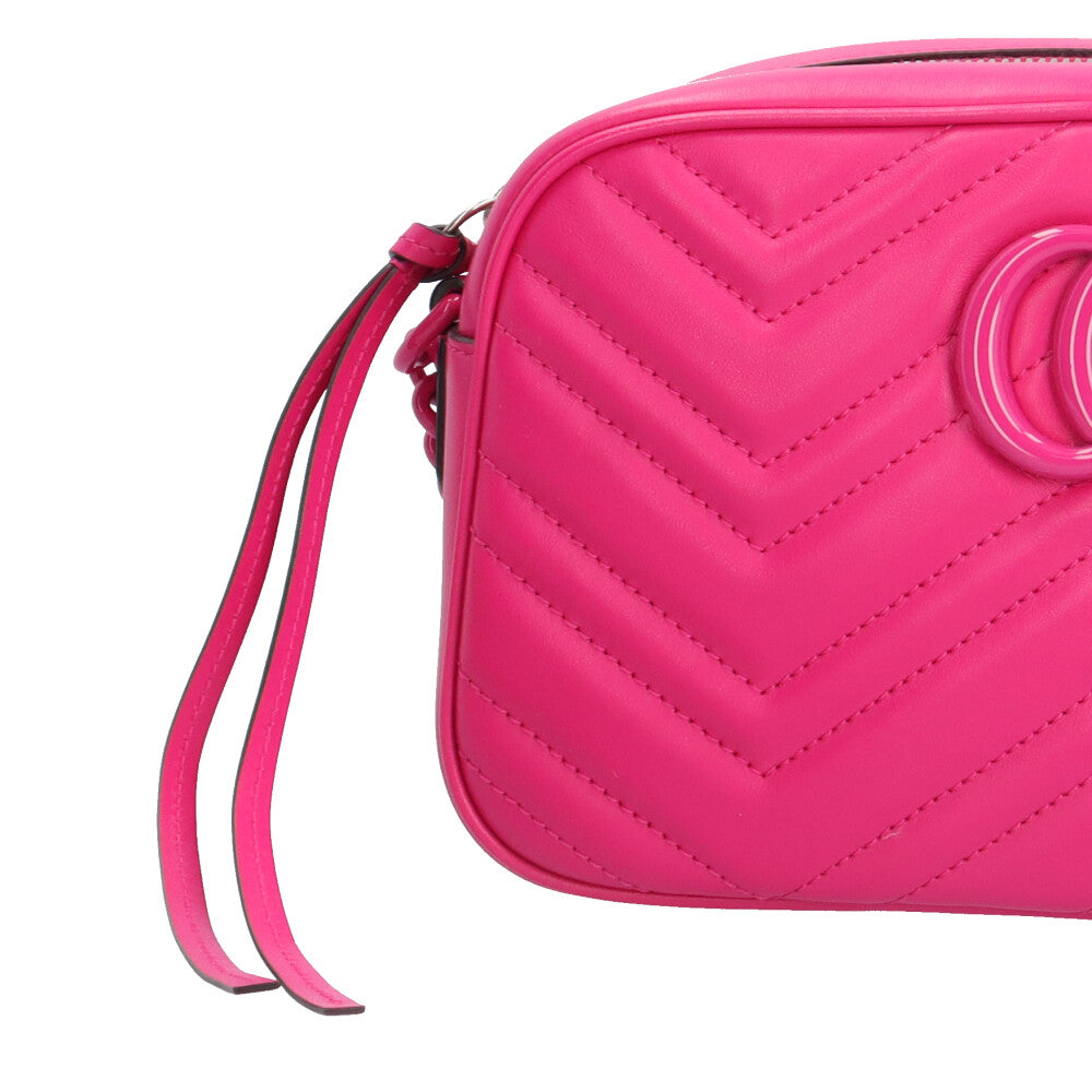 GUCCI グッチ GGマーモント ショルダーバッグ レザー ピンク