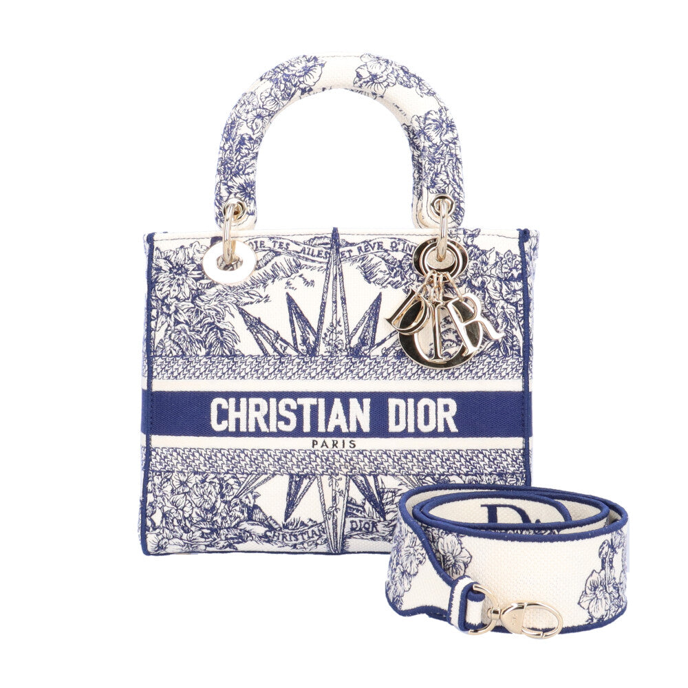 Christian Dior クリスチャンディオール レディD-LITEミディアム レディディオール ショルダーバッグ キャンバス ブルー –  【公式】リサイクルキング オンラインショップ