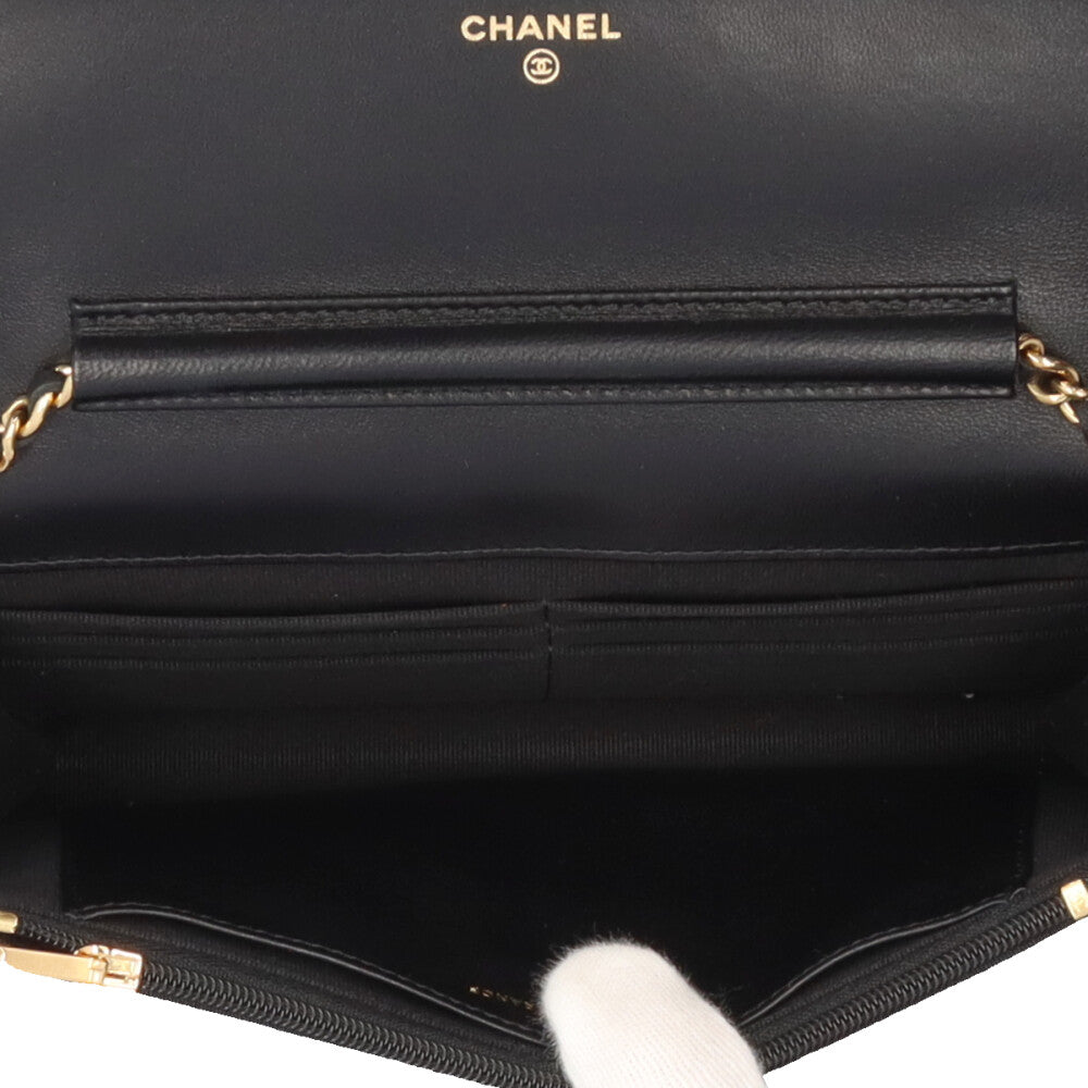 CHANEL シャネル マトラッセ ウォレットチェーン ラムスキン