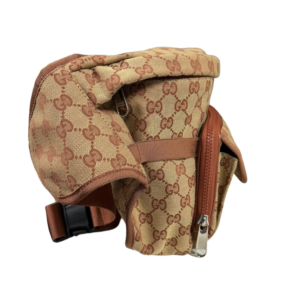美品 グッチ ボディバッグ GGキャンバス ベージュ ブラウン 中古・古着通販】GUCCI (グッチ) GGキャンバスボディバッグ ベージュ