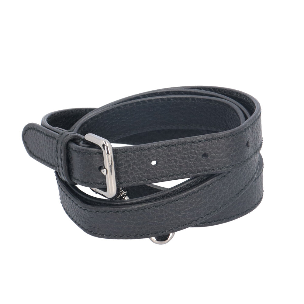 GUCCI ブラックレザー ショルダーバッグ GUCCI グッチ ショルダーバッグ ジャンボGG ブラック レザー 3131