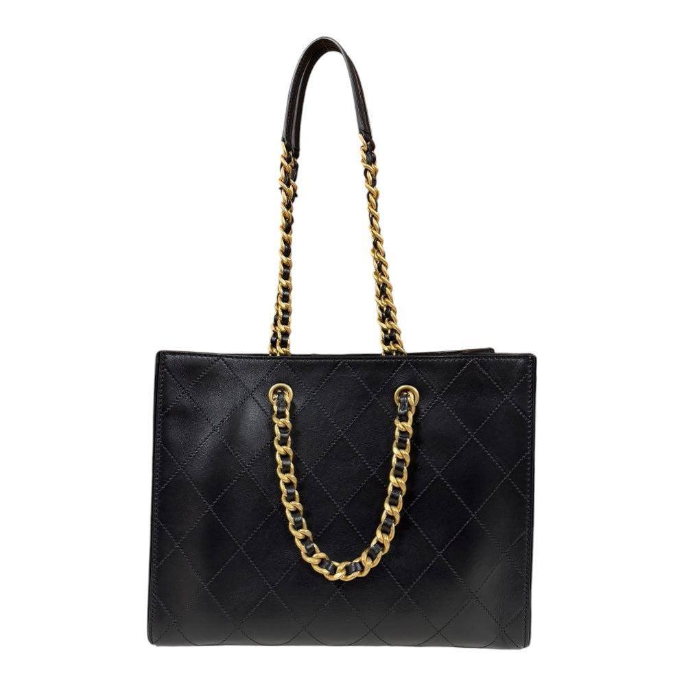 CHANEL シャネル トートバッグ レザー ブラック レディース 中古 CHANEL シャネル トートバッグ レザー ブラック レディース 中古
