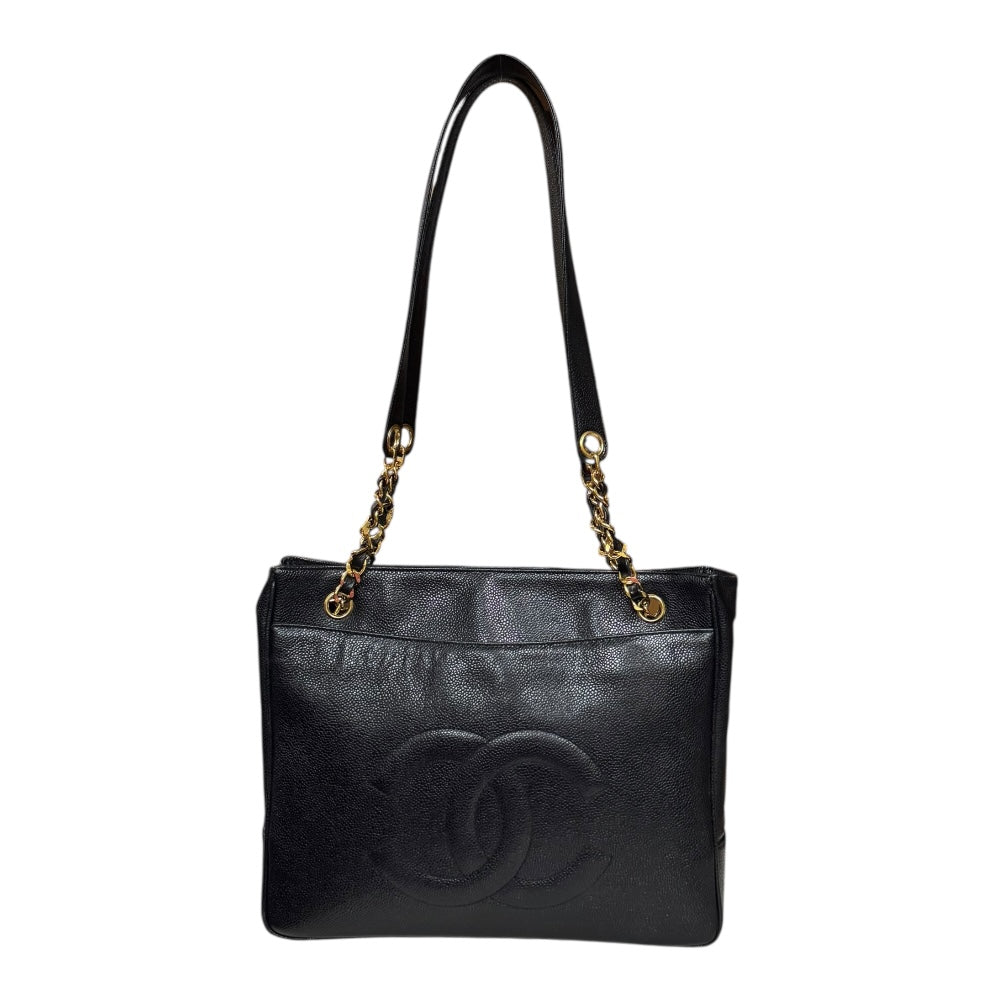 CHANEL シャネル ココマーク トートバッグ キャビアスキン ブラック 