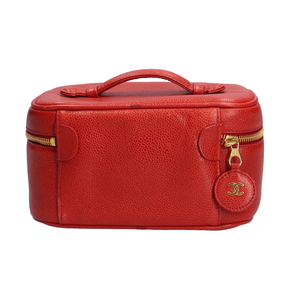 シャネル CHANEL ココマーク ハンドバッグ バニティバッグ キャビアスキン ブラック ゴールド金具 A01998 レディース 中古 シャネル CHANEL ココマーク バニティ バッグ ホログラム コイン柄