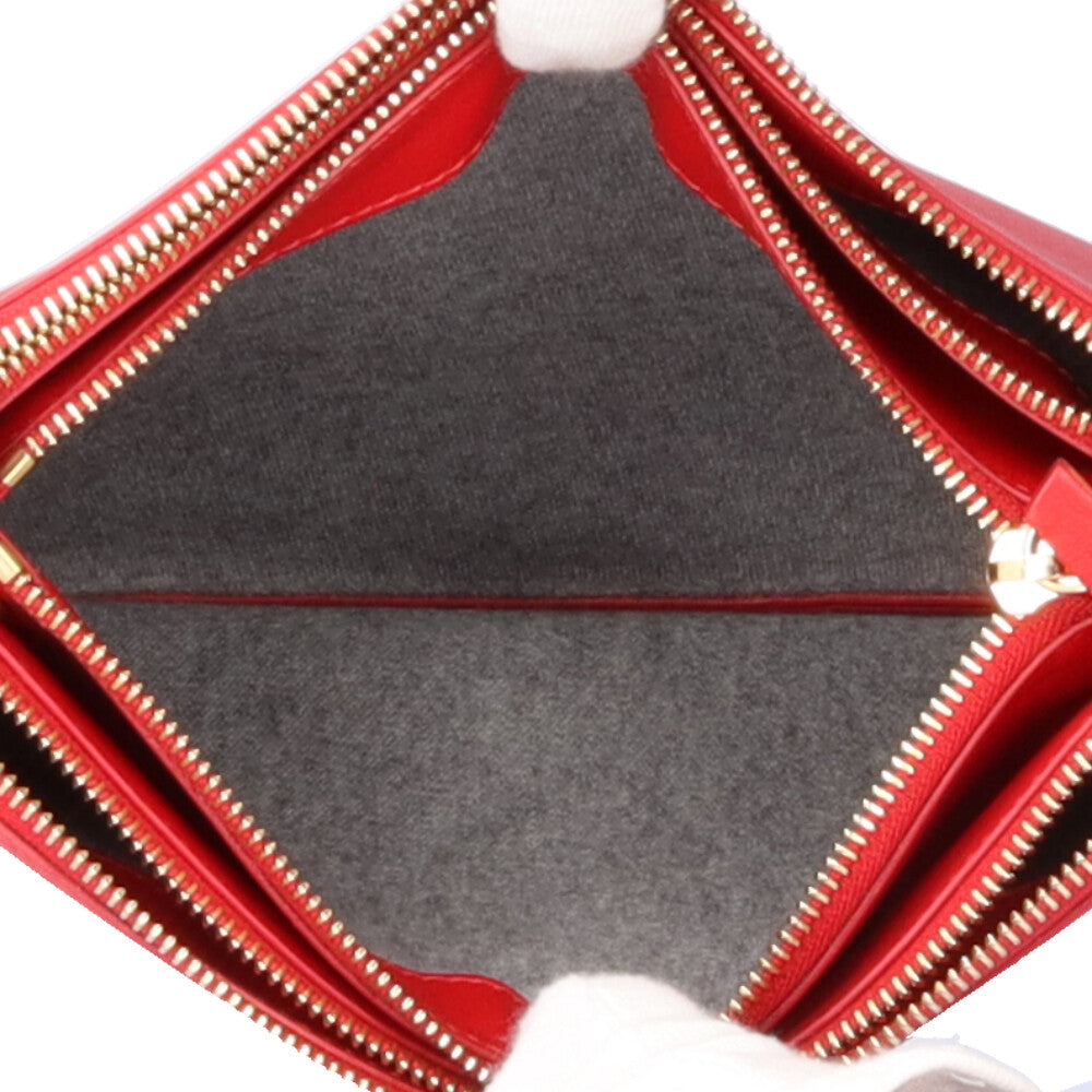 セリーヌ　トリオ　ショルダーバッグ　レザー　ラージ　バーガンディ CELINE - CELINE / セリーヌ | トリオ ラージ レザーショルダー