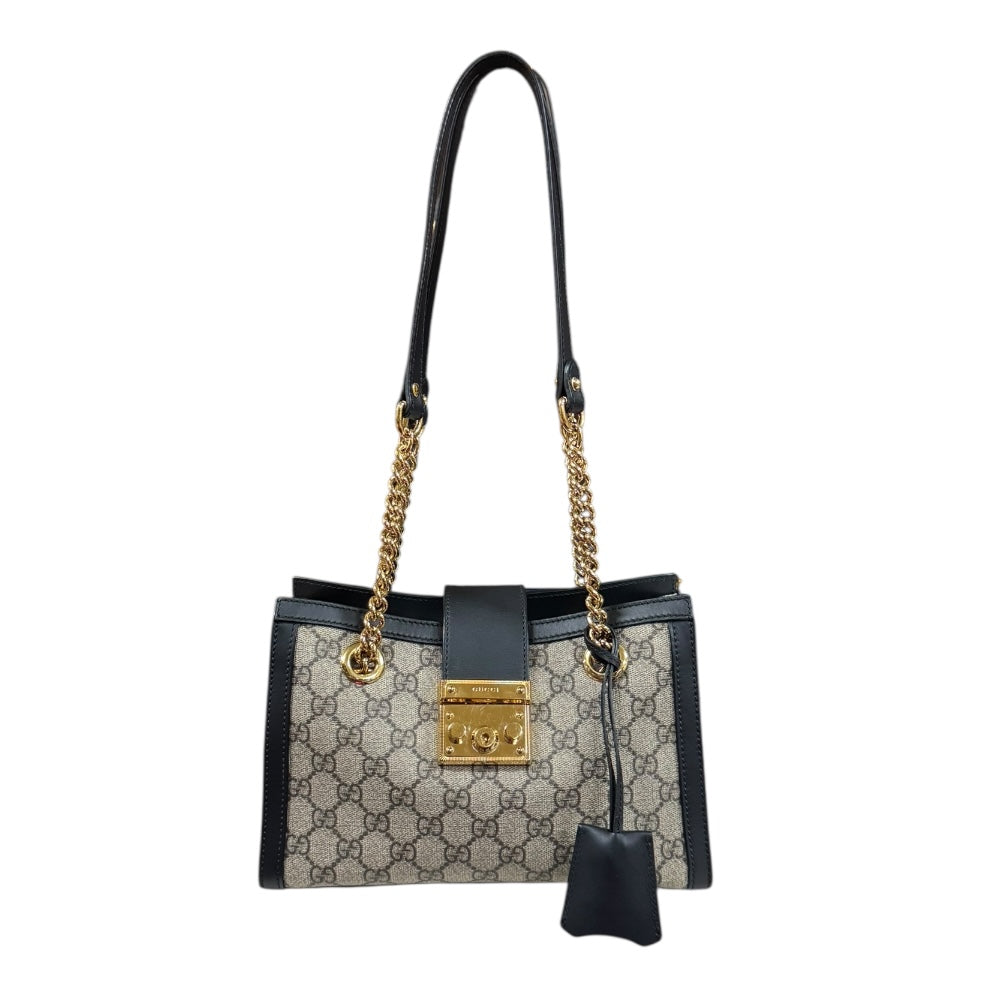 近年モデル グッチ パドロック ハンドバッグ GGスプリーム レザー