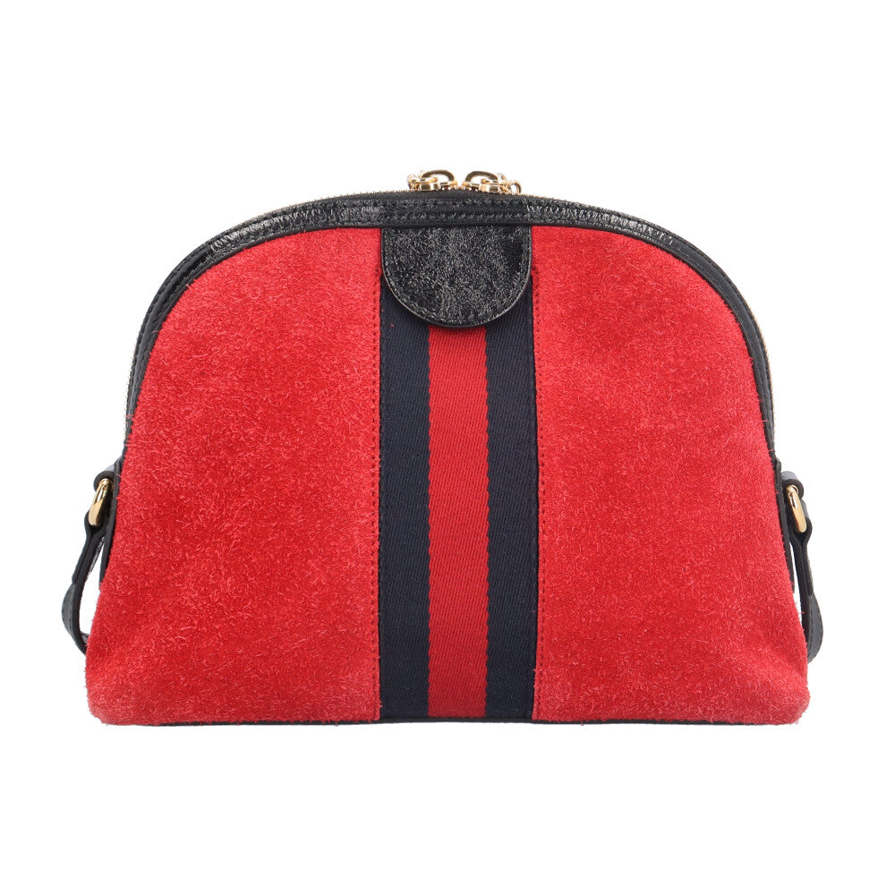 GUCCI / チェーン・ショルダーバッグ_オフィディア/スウェード/RED GUCCI グッチ オフィディア ショルダーバッグ スウェード レッド