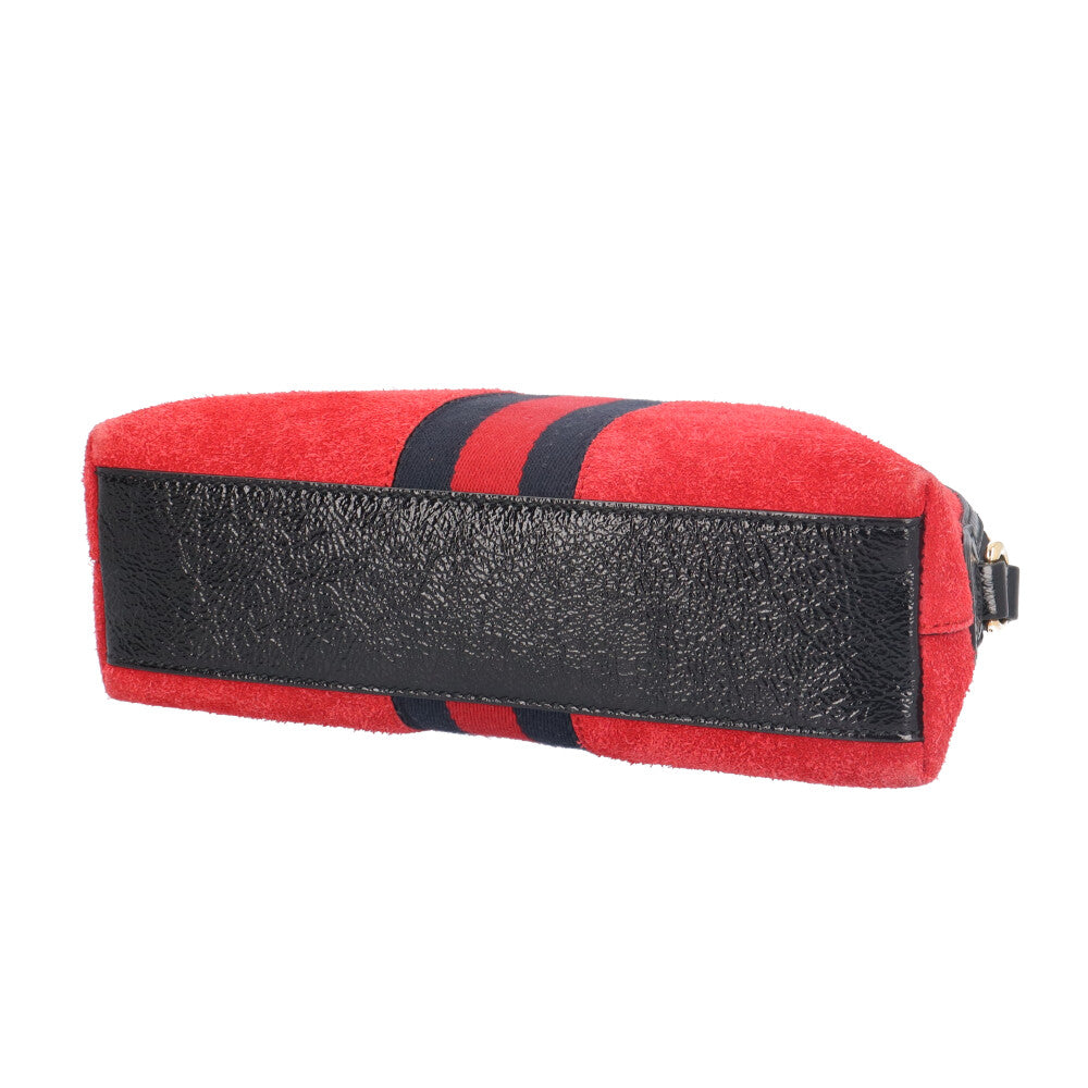 GUCCI グッチ オフィディア ショルダーバッグ スウェード レッド