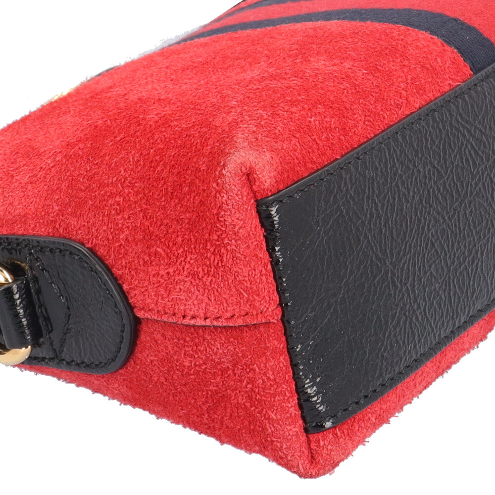 GUCCI グッチ オフィディア ショルダーバッグ スウェード レッド