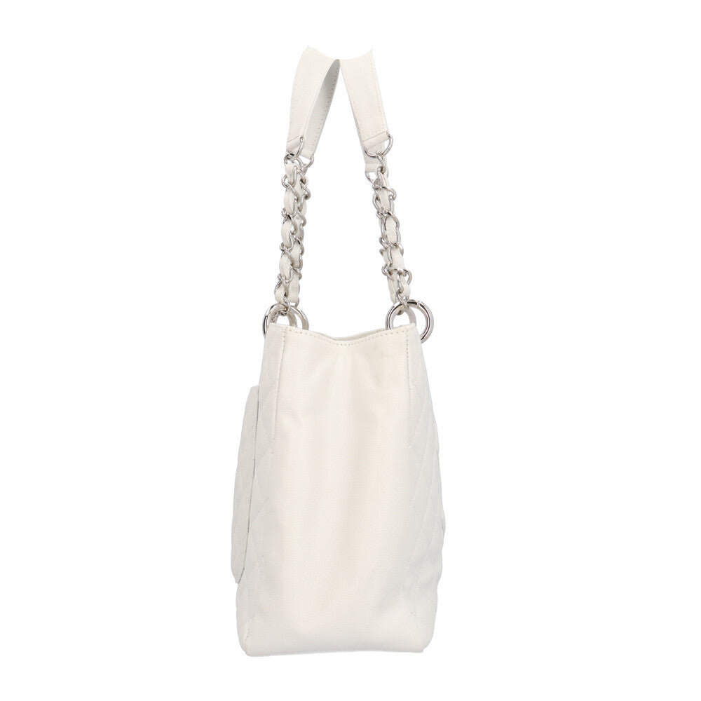 シャネル　キャビアスキン　ホワイトバック ご専用です CHANEL シャネル GSTトート マトラッセ ショルダーバッグ キャビア