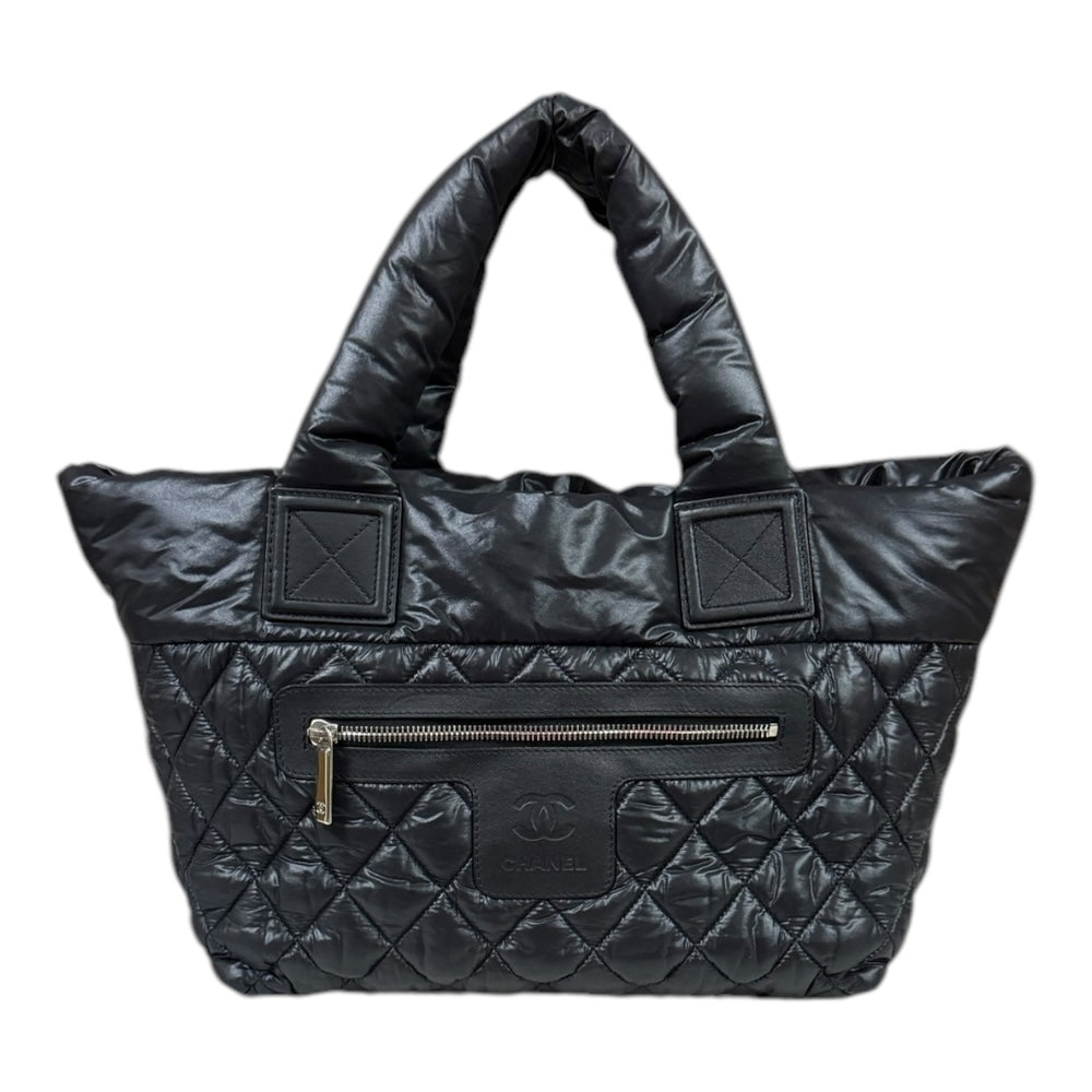 シャネル コココクーン　ナイロン　ココマーク　ハンドバッグ　ブラック　黒 CHANEL シャネル スモール コココクーン ハンドバッグ ナイロン