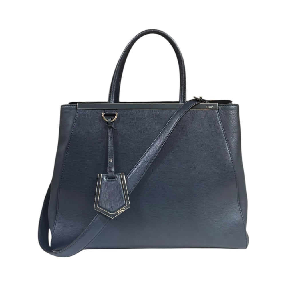 FENDI フェンディ トゥージュール ショルダーバッグ レザー ネイビー