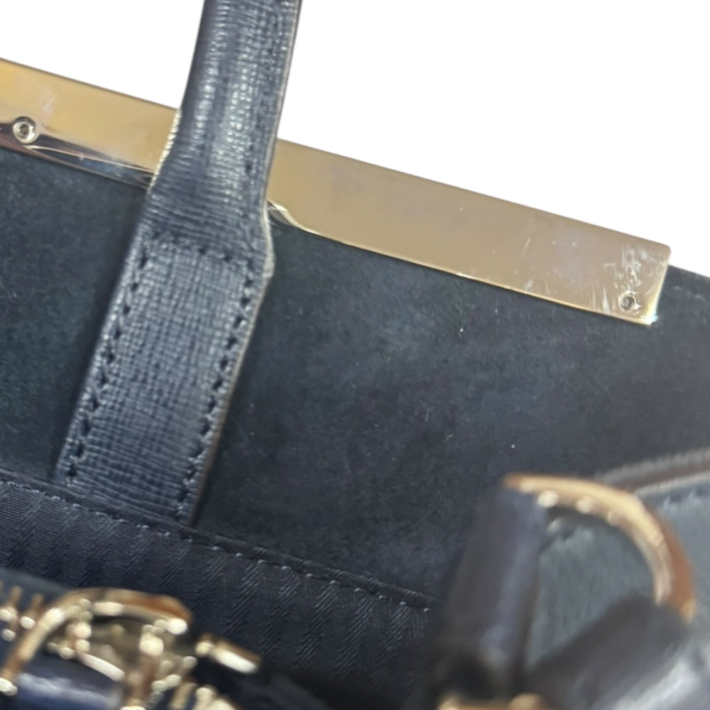 FENDI フェンディ トゥージュール ショルダーバッグ レザー ネイビー