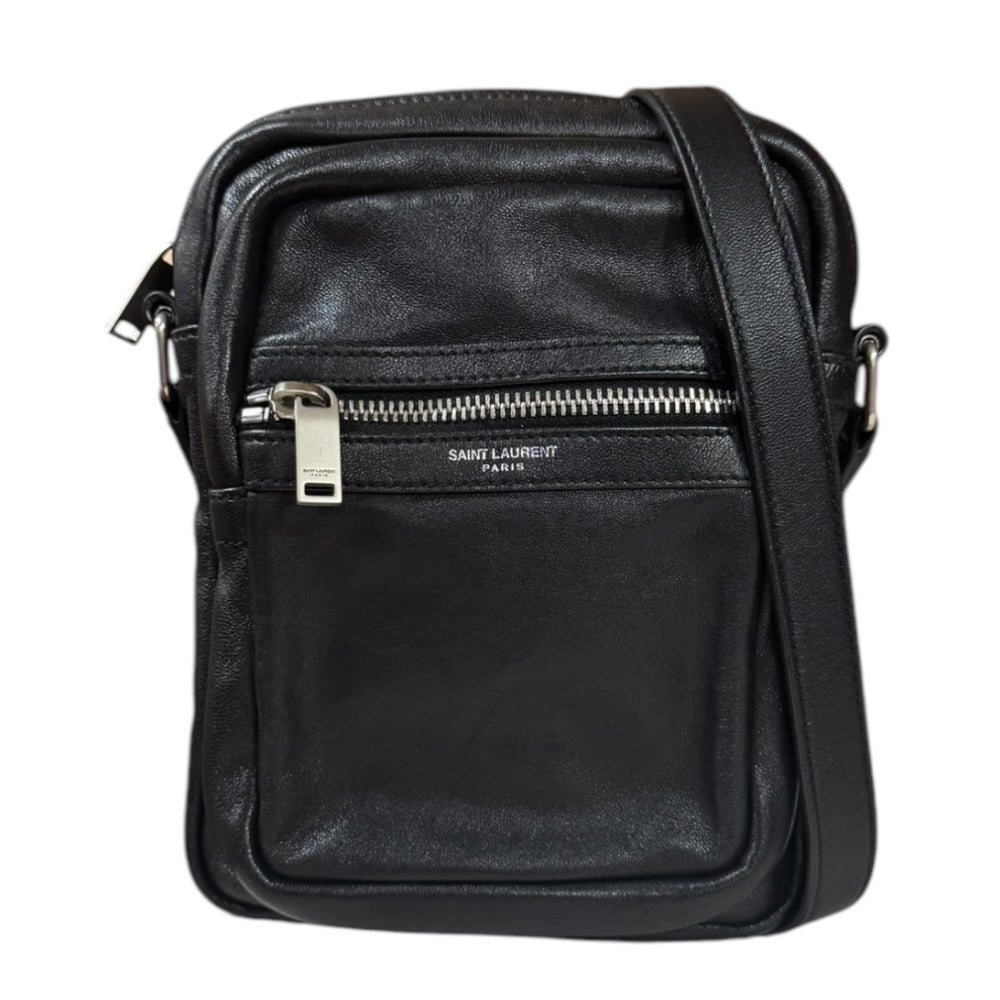SAINT LAURENT サンローラン ショルダーバッグ レザー ブラック 