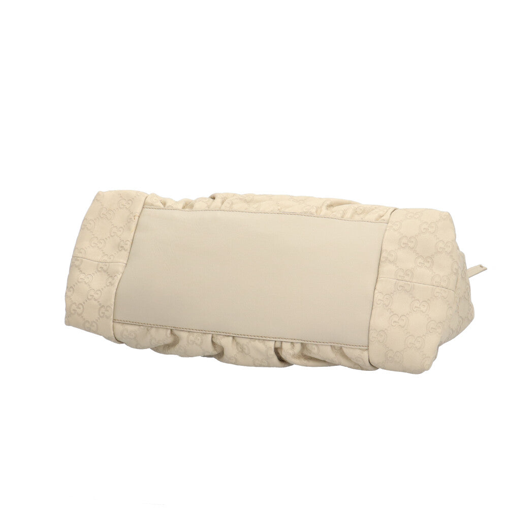 GUCCI グッチ ヒステリア グッチシマ ハンドバッグ レザー ベージュ