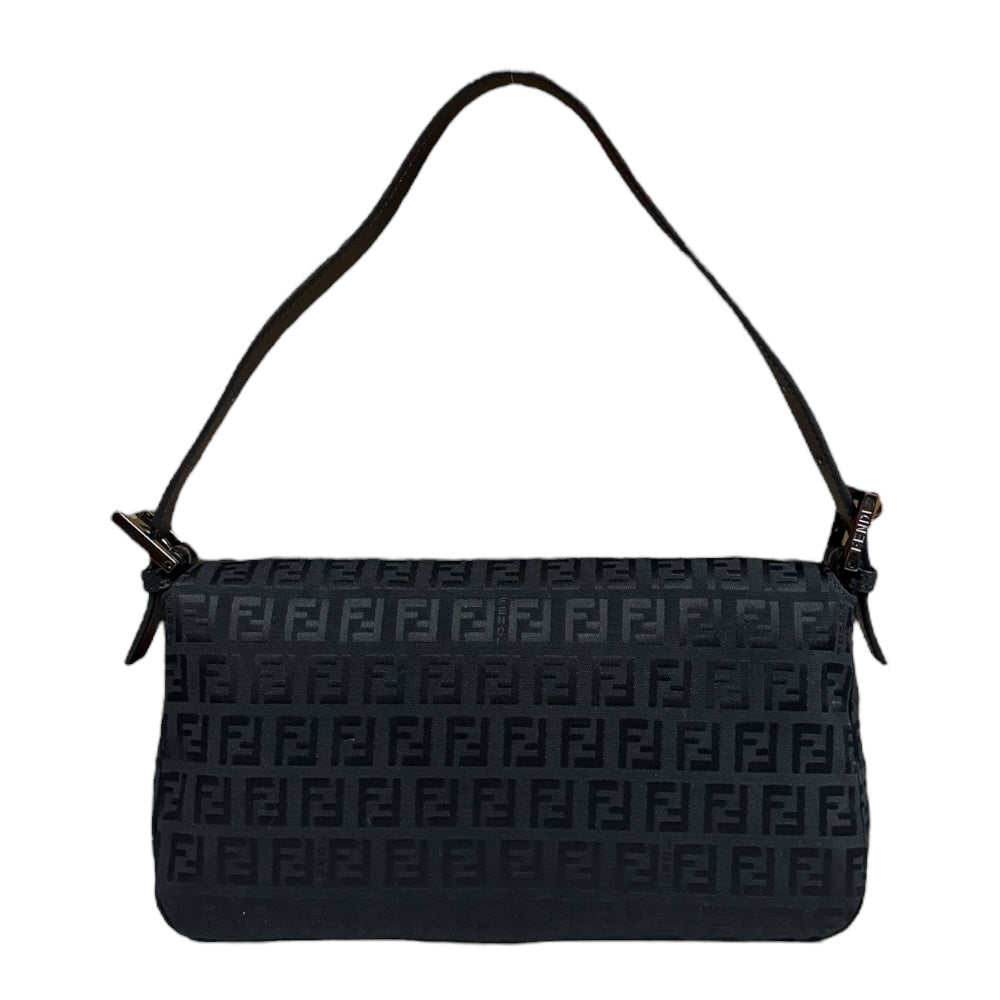 FENDI Fendi Mamma Bucket Zucchino Shoulder Bag Canvas Black Ladies