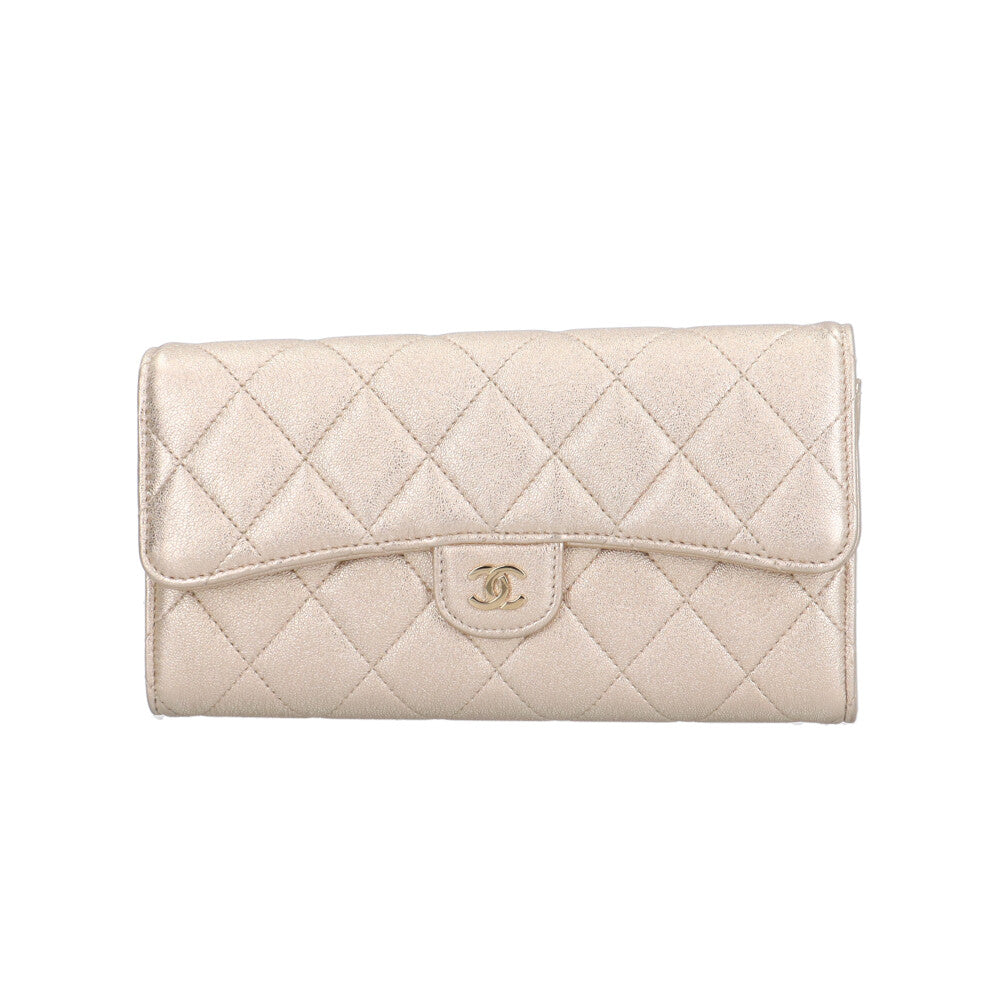 CHANEL シャネル クラシック ロングフラップウォレット マトラッセ 長 