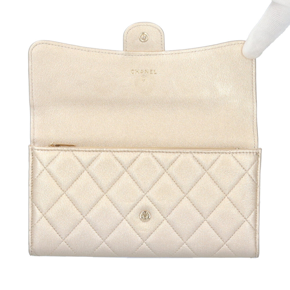 CHANEL シャネル クラシック ロングフラップウォレット マトラッセ 長 