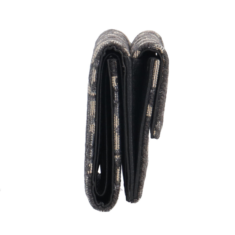 Dior ディオール オブリーク 三つ折り財布 キャンバス レディース 中古