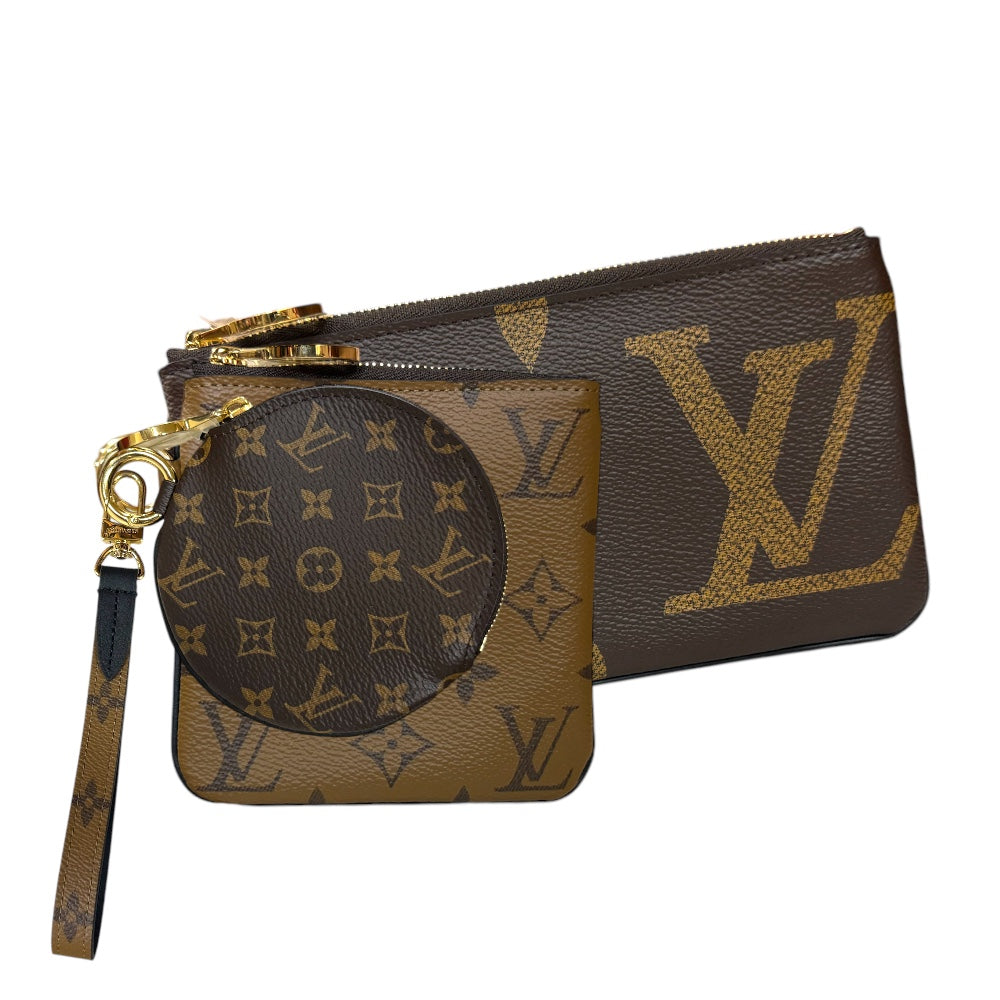 LOUIS VUITTON ルイヴィトン ポシェットトリオ モノグラムジャイアント ポーチ モノグラムキャンバス ユニセックス 中古