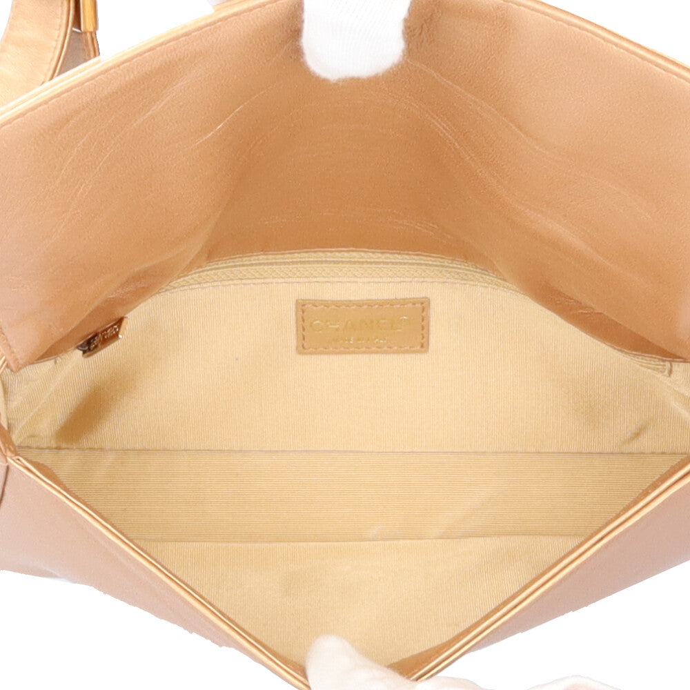 CHANEL シャネル チョコバー ショルダーバッグ レザー ゴールド  