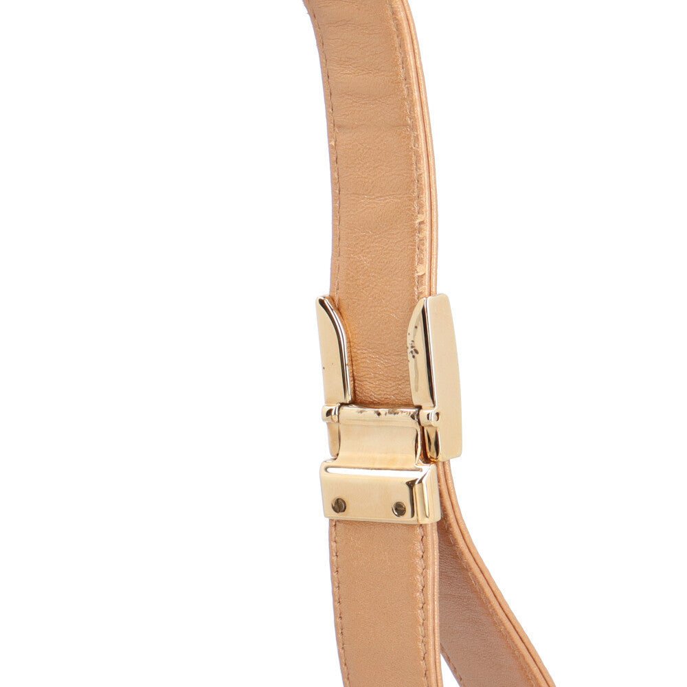 CHANEL シャネル チョコバー ショルダーバッグ レザー ゴールド  