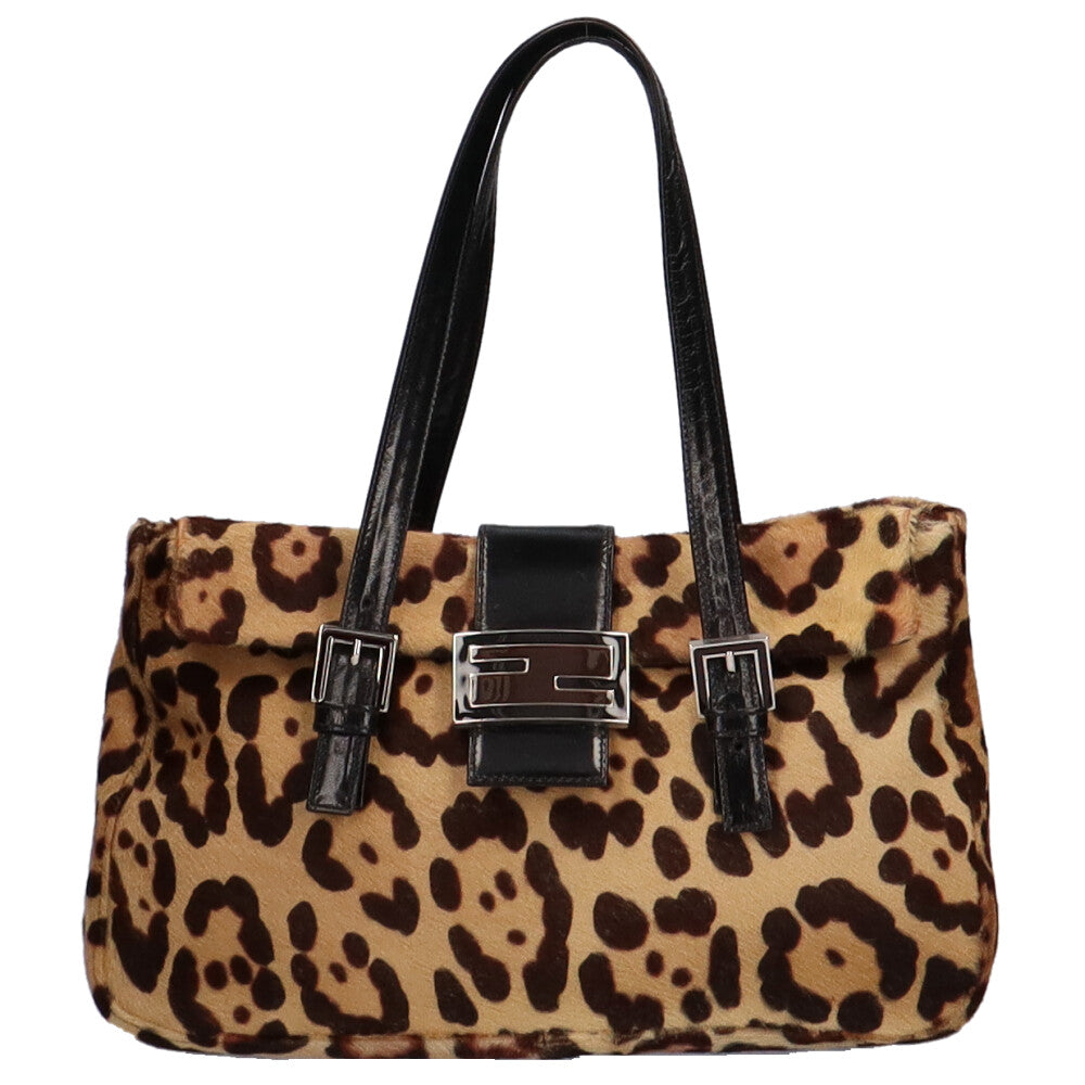 フェンディ FENDI ショルダーバッグ ハラコ ブラウン レディース 中古 