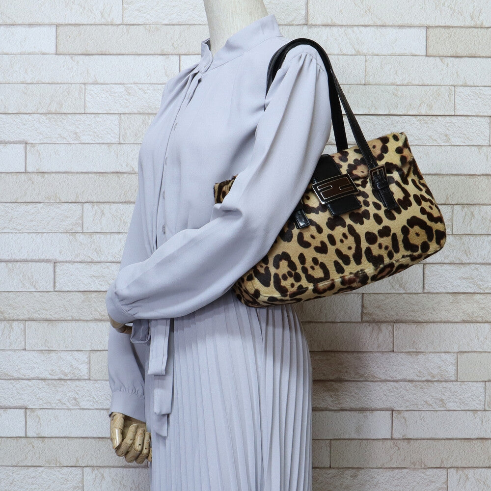FENDI ショルダーバッグ ハラコ素材 ブラウン