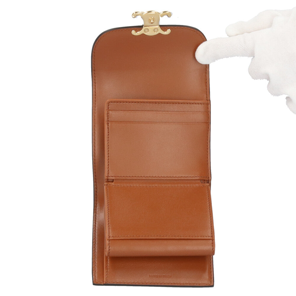 CELINE セリーヌ トリオンフ 三つ折り財布 キャンバス レディース 中古