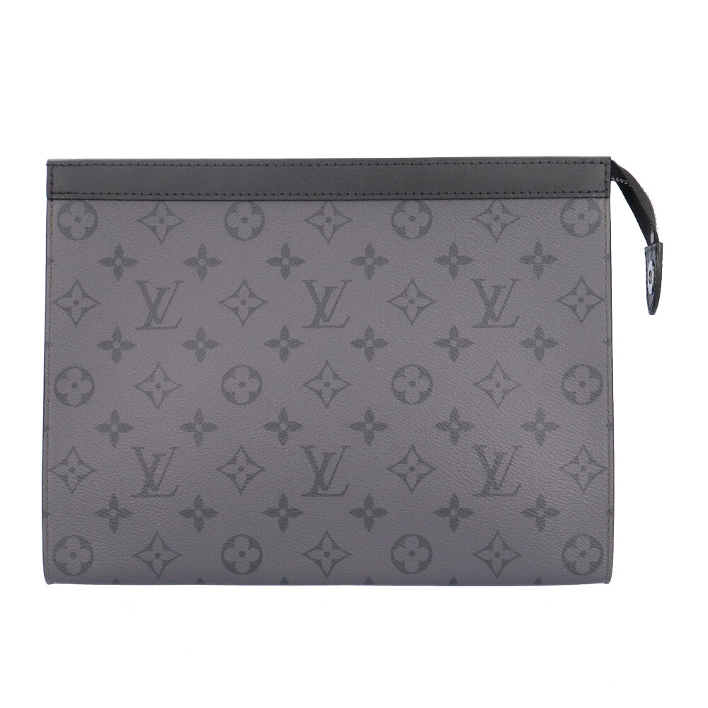 LOUIS VUITTON Louis Vuitton Pochette Voyage Clutch Bag Monogram Eclipse  Grey Men's Used