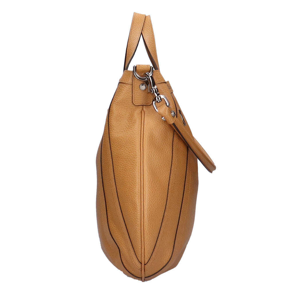 グッチ GUCCI ショルダーバッグ レザー キャメル レディース