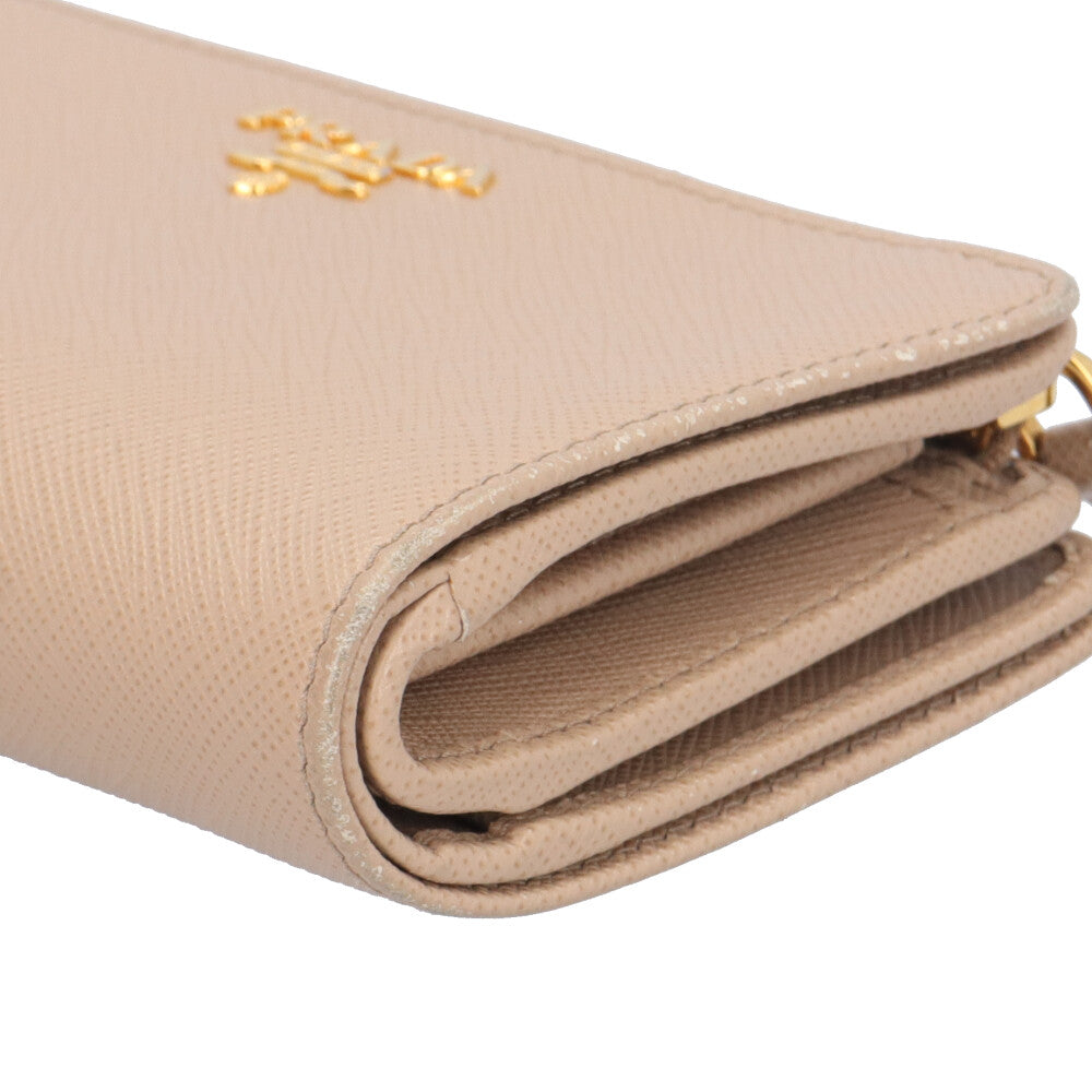 PRADA プラダ サフィアーノ 二つ折り財布 レザー レディース 中古