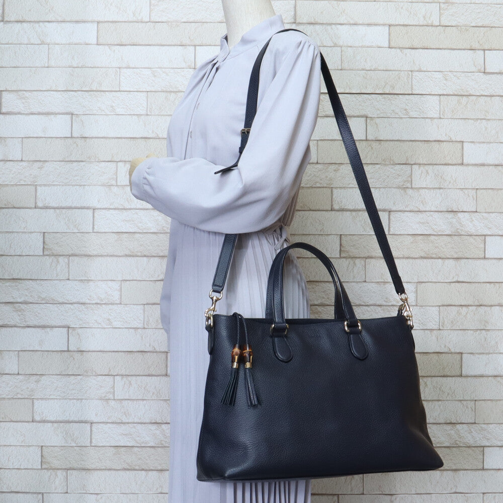 GUCCI グッチ バンブータッセル バンブー ショルダーバッグ レザー