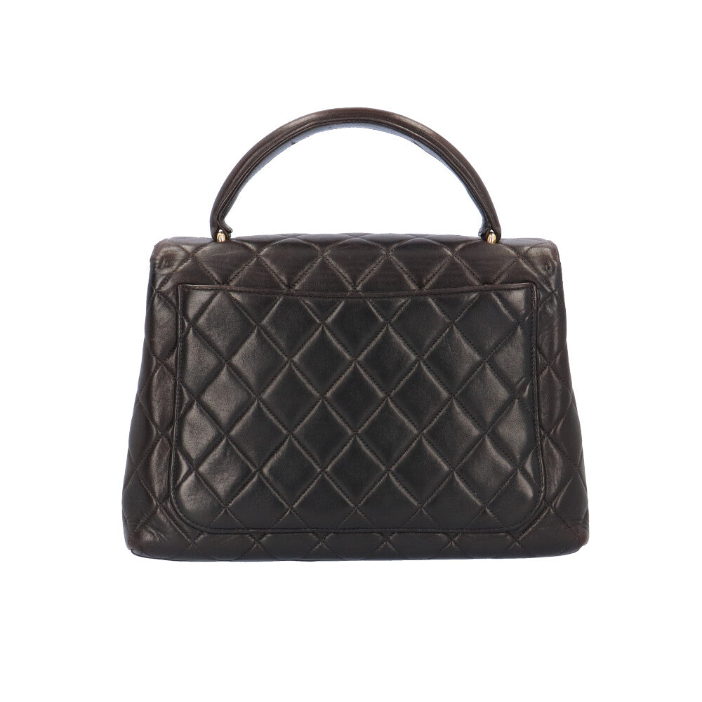 CHANEL Chanel Matelasse Coco Mark Handbag Lambskin Black Women's