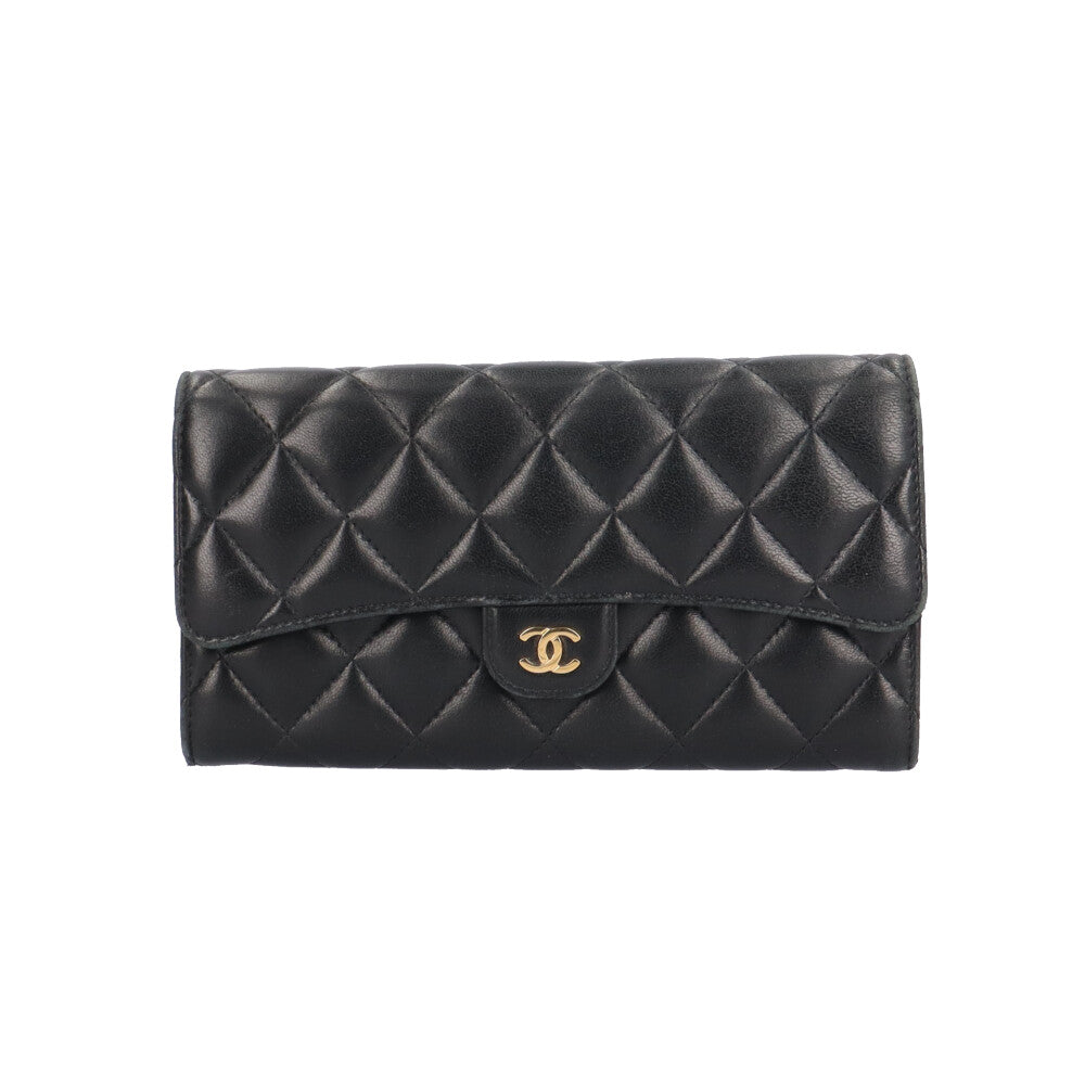 CHANEL シャネル クラシックロングフラップウォレット マトラッセ 長
