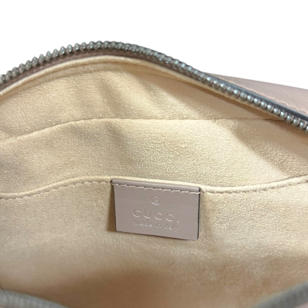 GUCCI グッチ GGマーモント ショルダーバッグ レザー ベージュ