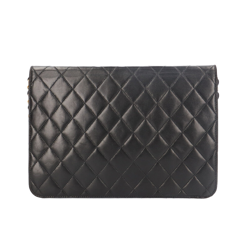 CHANEL シャネル マトラッセ ショルダーバッグ ラムスキン ブラック