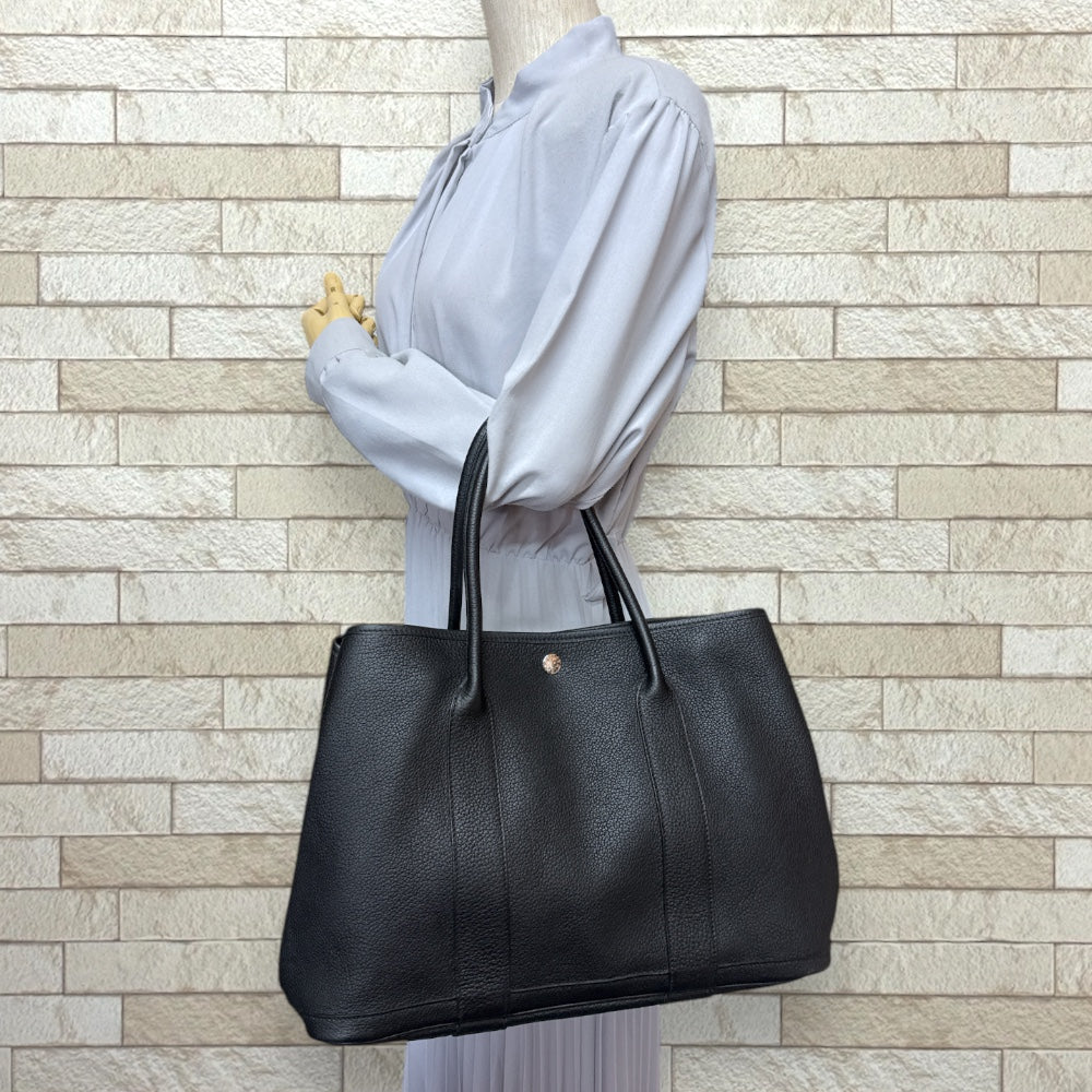 HERMES エルメス ガーデンパーティPM ハンドバッグ ネゴンダ ブラック  