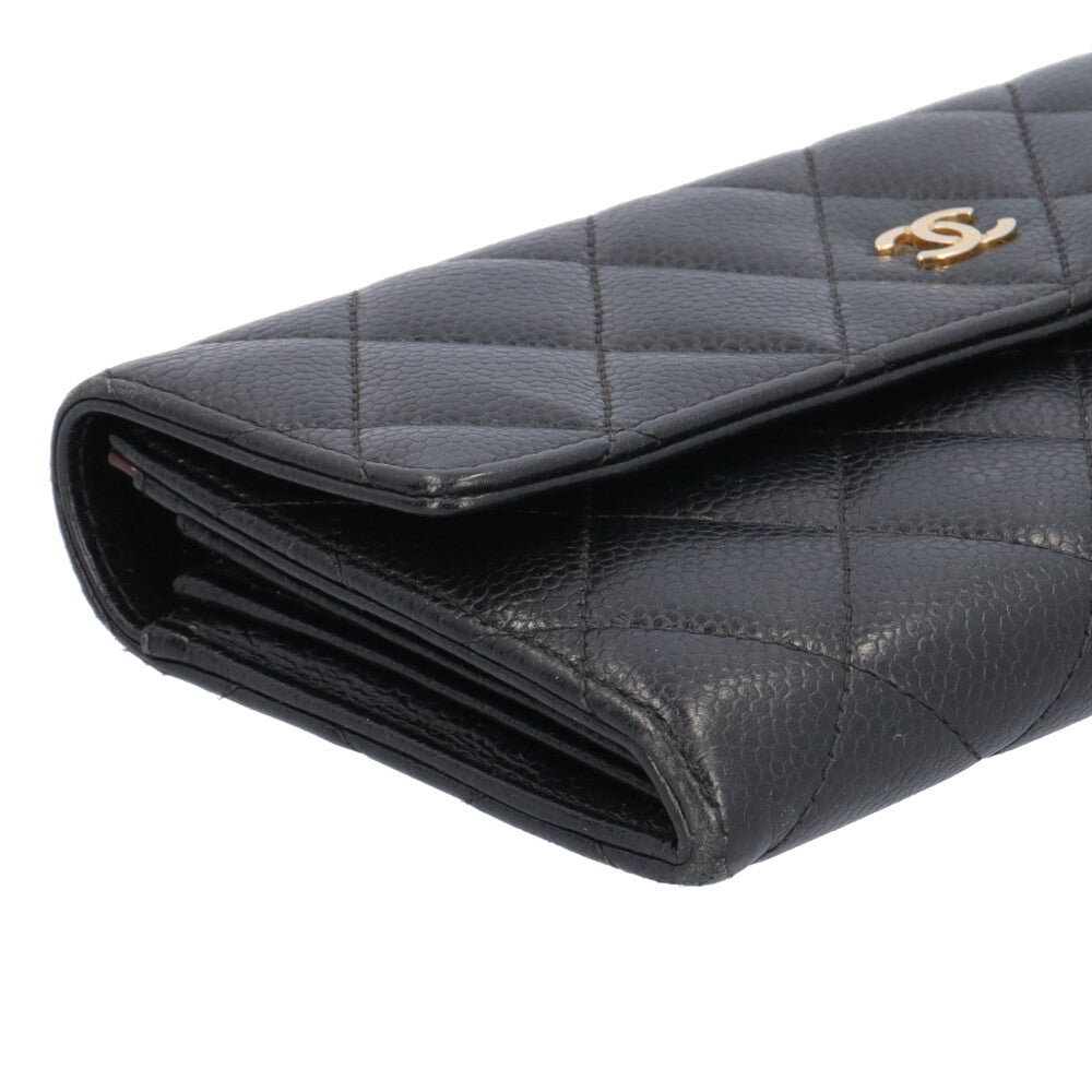 CHANEL シャネル マトラッセ 長財布 キャビアスキン レディース 中古