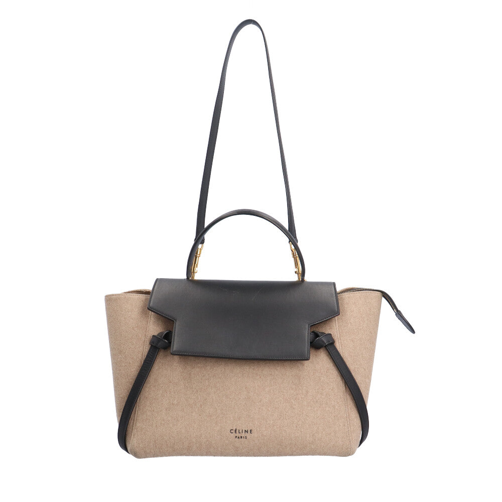 CELINE Belt bag Shoulder bag Canvas Beige Women's Used