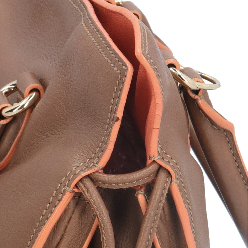 極 美品 ロエベ アナグラム ロゴ レザー ショルダーバッグ ブラウン LOEWE ロエベ アナグラム ショルダーバッグ ロゴ ワンショルダー