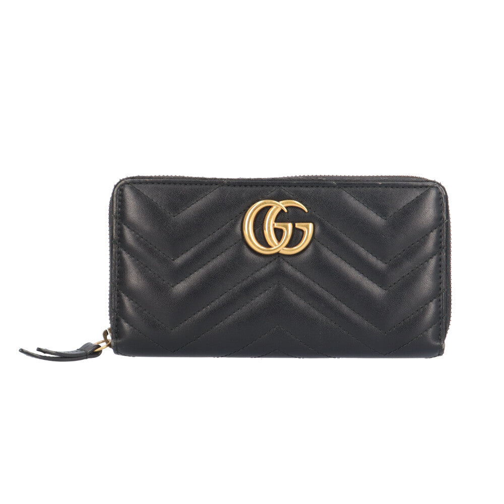 GUCCI グッチ ジップアラウンドウォレット GGマーモント 長財布 レザー
