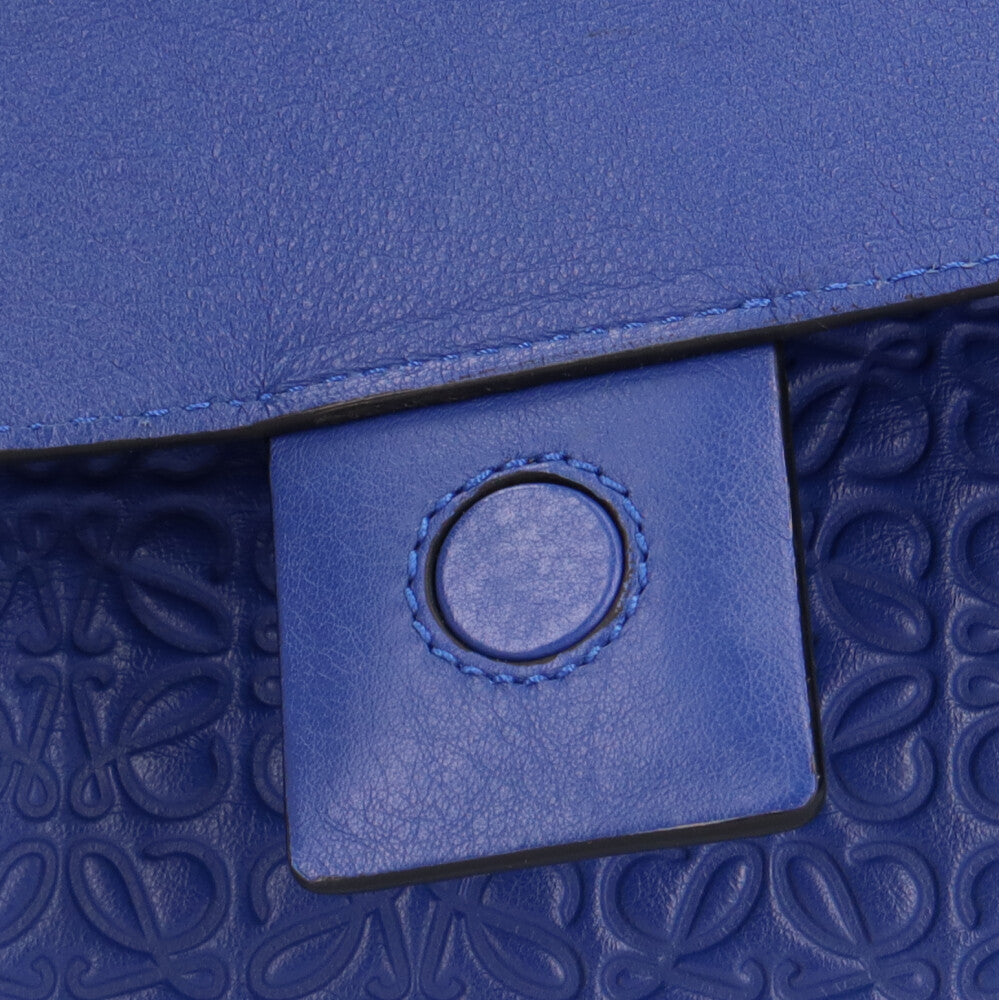 ロエベ LOEWE リピートアナグラム ショルダーバッグ レザー ブルー