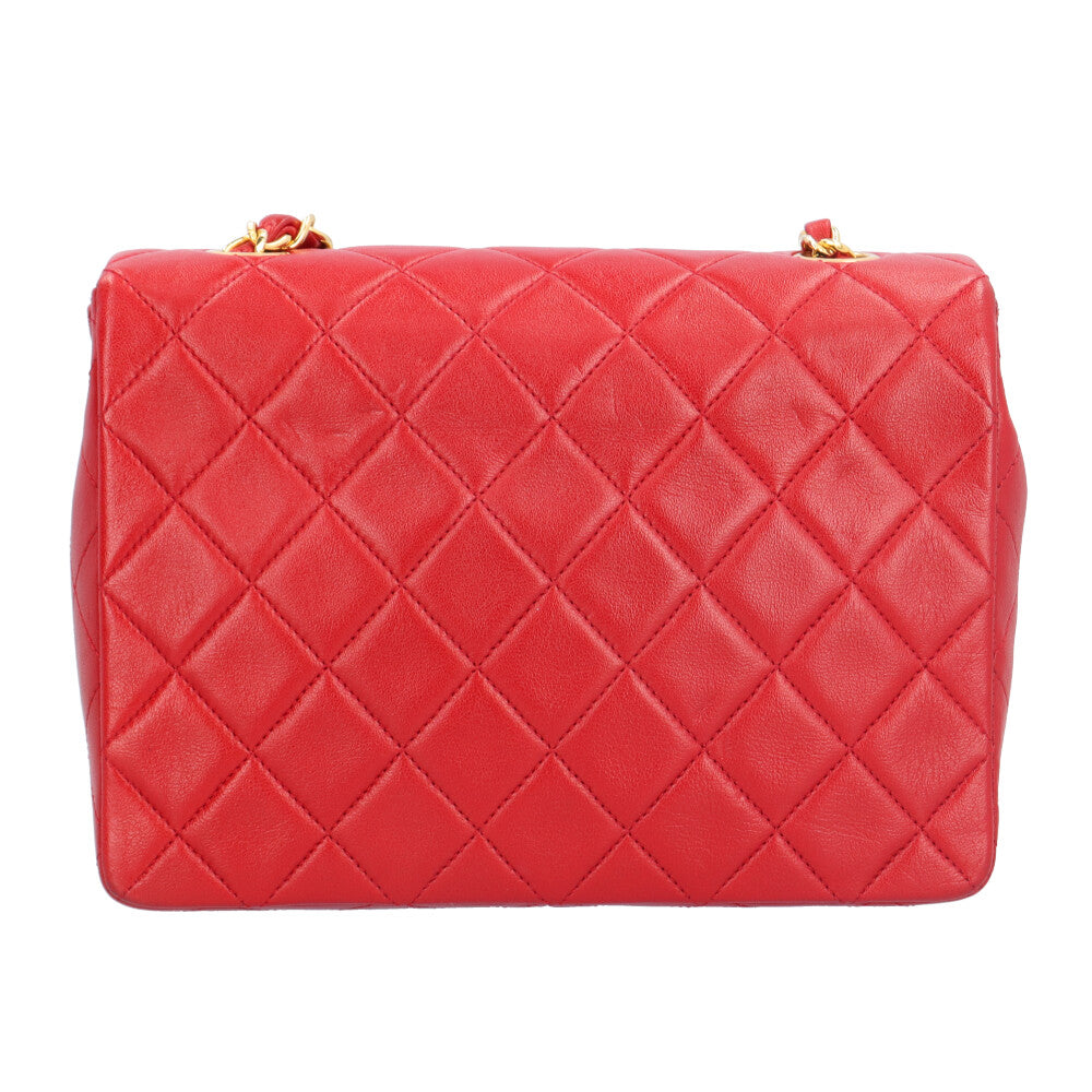 CHANEL シャネル マトラッセ ショルダーバッグ レザー レッド