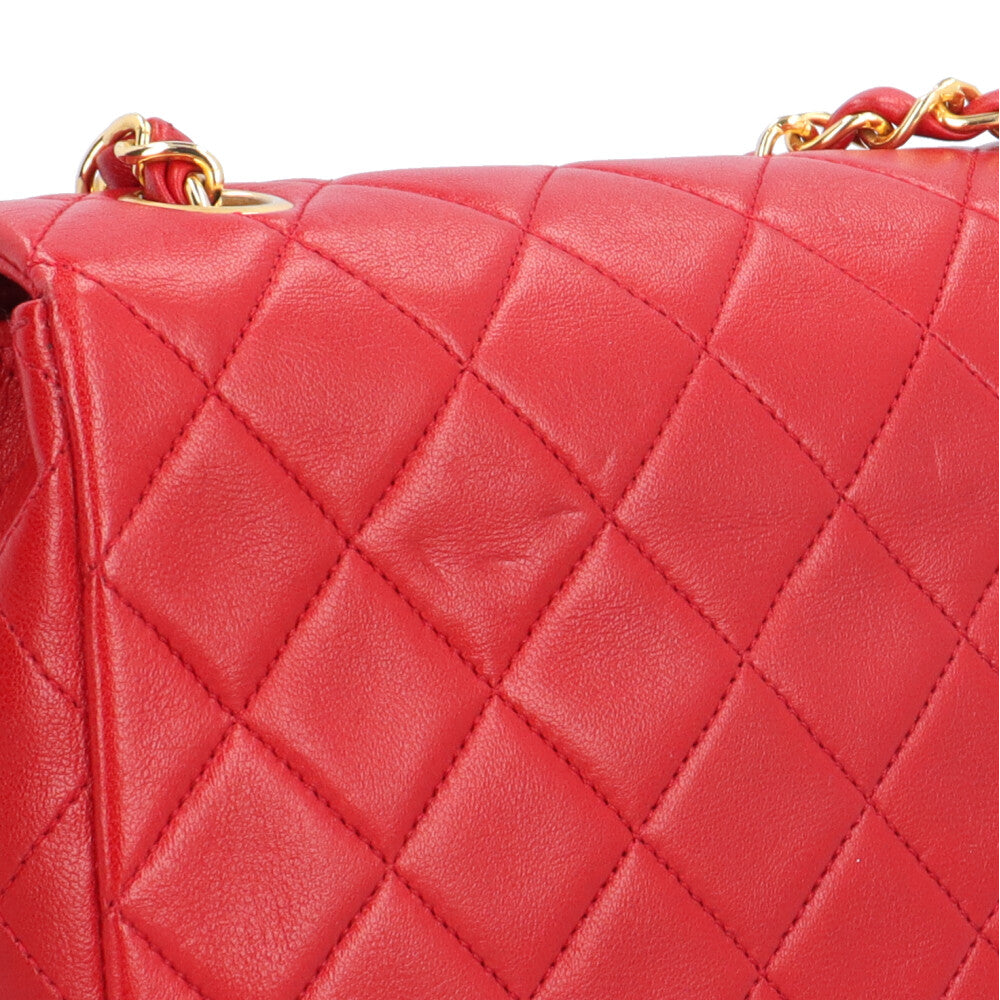シャネル 赤 マトラッセ CHANEL シャネル マトラッセ ショルダーバッグ レザー レッド