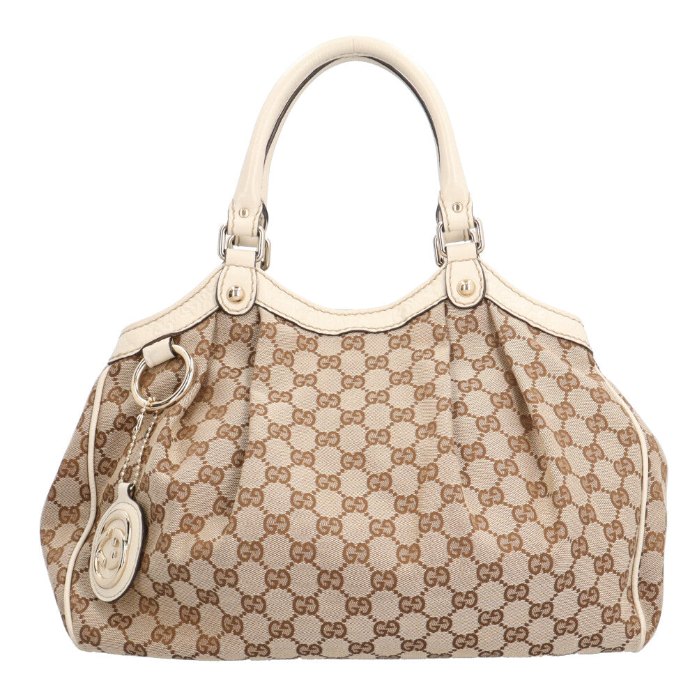 美品 GUCCI 2way トートバッグ チャーム スーキー GGキャンパス GUCCI グッチ スーキー トートバッグ GGキャンバス ホワイト