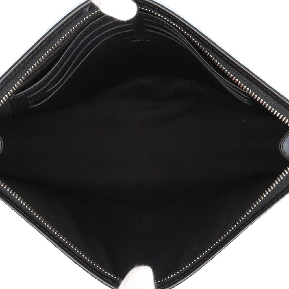 美品　ルイヴィトン　メンズダミエグラフィットキャンパスクラッチバック　箱あり ルイヴィトングラフィット ポシェットヴォワヤージュMM 14137 黒