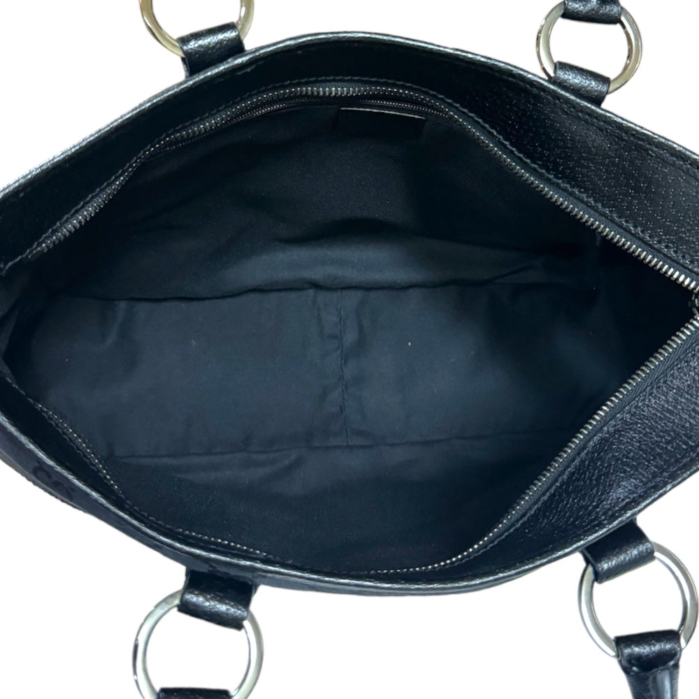 GUCCI Gucci GG Canvas Tote Bag GG Canvas Black Ladies Used
