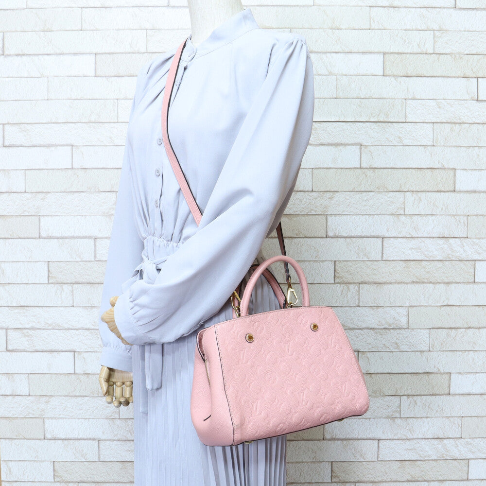 Louis Vuitton LOUIS VUITTON Montaigne BB Monogram Empreinte Handbag Monogram Empreinte Rose Poodle Women's Used
